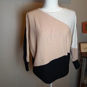 Colorblock Women's Top - Black, Cream, and White